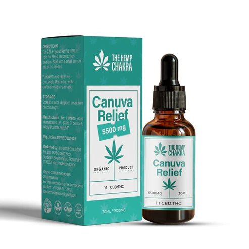 Canuva Relief 1:1 CBD:THC 5500mg: For Balanced Pain & Stress Management - Urhemped