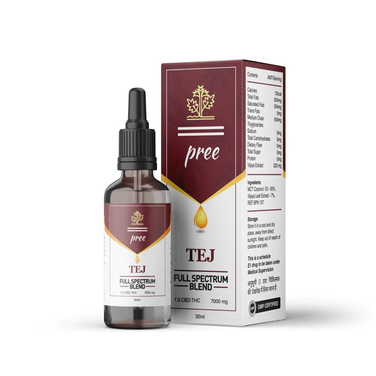 pree tej 1:3 cbd thc 7000 mg full spectrum blend