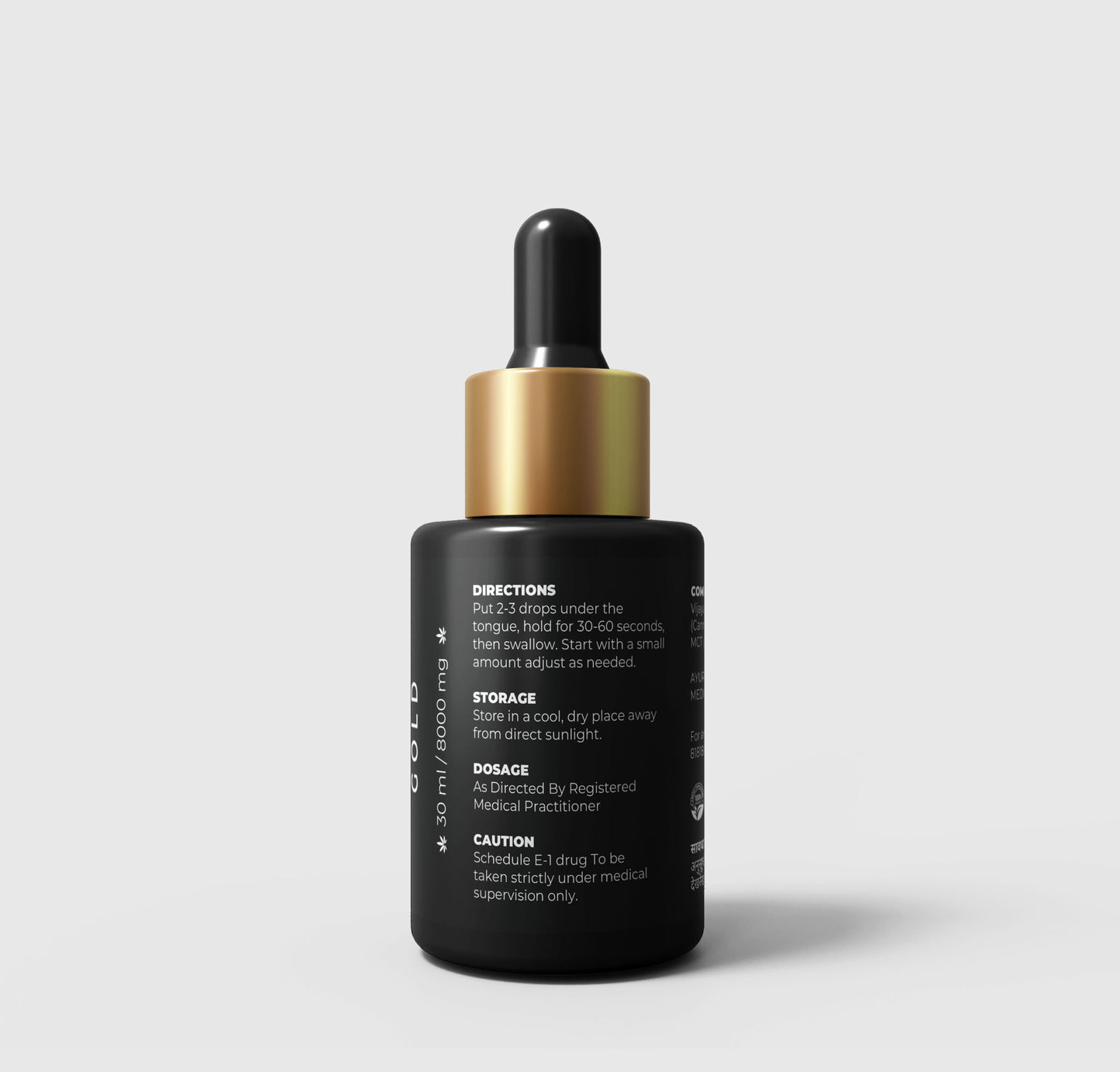 blunt 1:7 8000mg cannabis oil bottle back