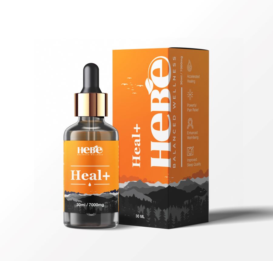 Hebe Heal+ 7000 mg 1:4 CBD:THC oil for Pain Relief and Healing