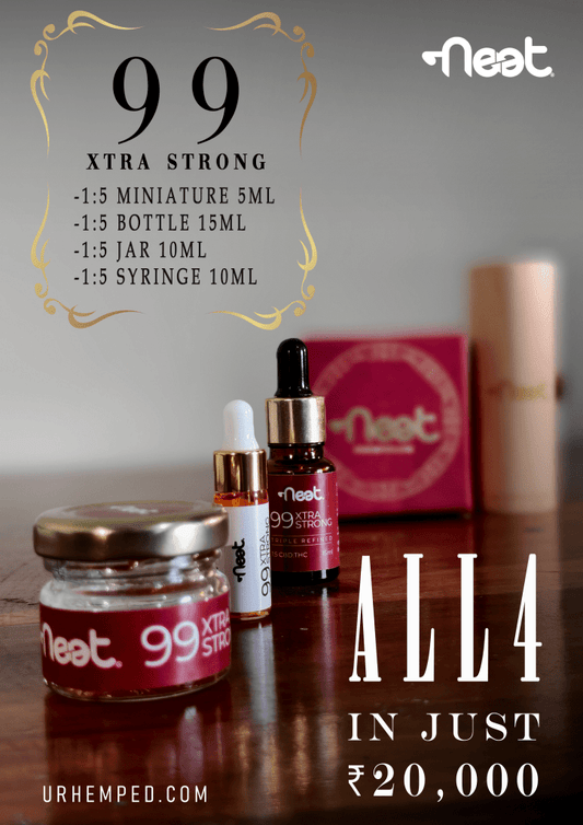NEET 1:5 CBD:THC 6000mg ALL4: MINIATURE 5ml - BOTTLE 15ml - JAR 10ml - SYRINGE 10ml - Urhemped